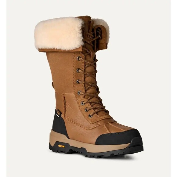 NWT UGG AUSTRALIA Women's Size 8 BANDON MARSH Chestnut Leather and Suede Boots - Picture 2 of 16